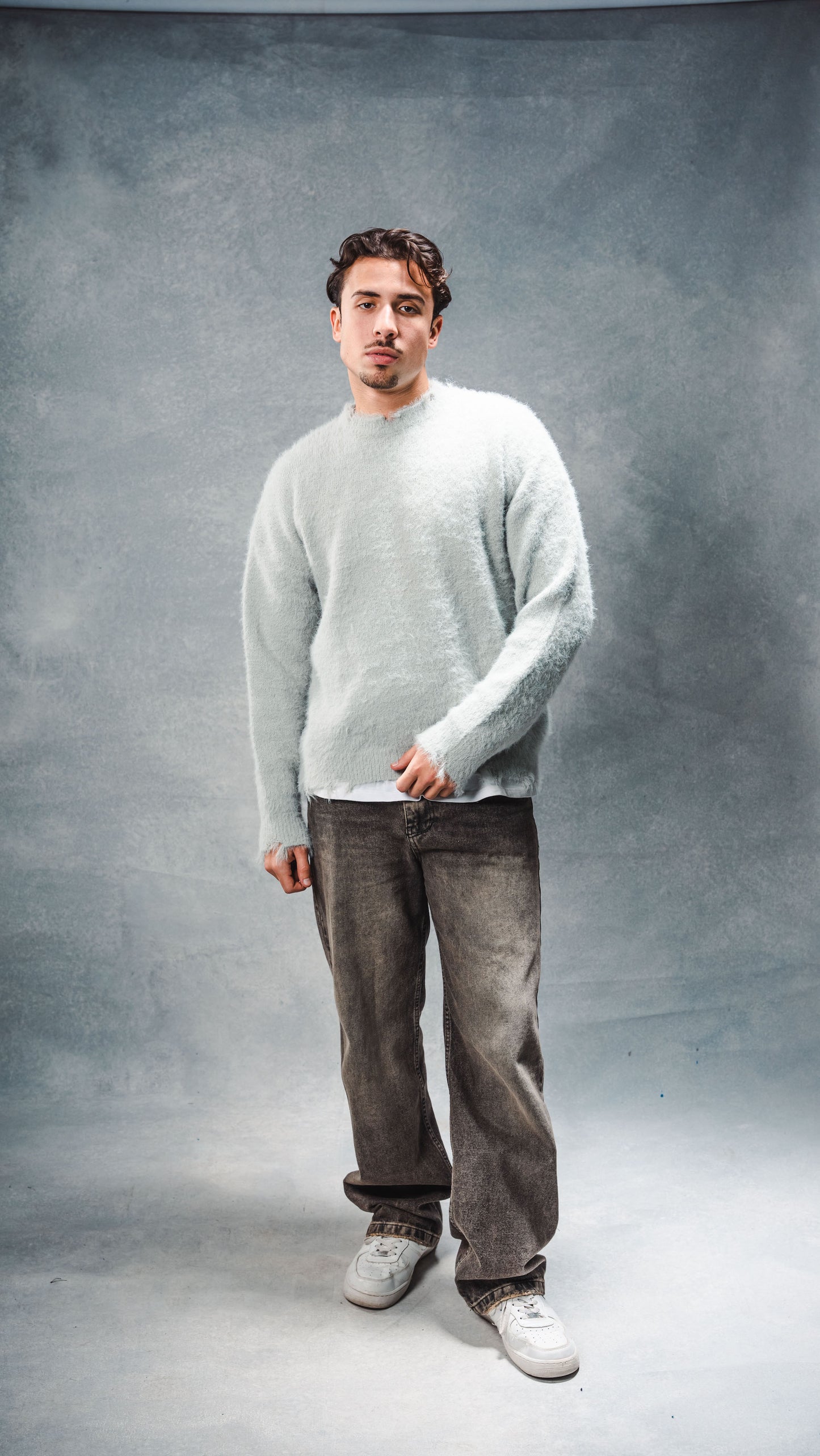 Gray Mohair Crewneck